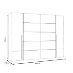 Armadio Callia con 2 ante battenti e 2 ante scorrevoli colore bianco 270.3x61.2xH210.5 cm. - immagine 10