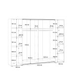 Armadio Callia con 2 ante battenti e 2 ante scorrevoli colore bianco 270.3x61.2xH210.5 cm. - immagine 11