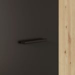 Armadio multiuso Teodoro 2 ante con ripiani struttura rovere e 1 anta nero - immagine 3