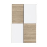 Armadio Zeno con 2 ante scorrevoli rovere e bianco e struttura rovere - immagine 3