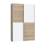 Armadio Zeno con 2 ante scorrevoli rovere e bianco e struttura rovere - immagine 4