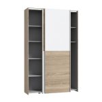 Armadio Zeno con 2 ante scorrevoli rovere e bianco e struttura rovere - immagine 6