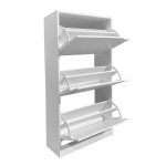 Scarpiera Manolo 3 scomparti colore bianco 63x24x115 H cm. - immagine 4