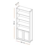 Libreria Miraflor con 2 ante e 4 vani a giorno colore bianco - immagine 2