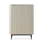 Mobile multiuso Willa18929 con 2 ante effetto cannettato colore crema - immagine 3