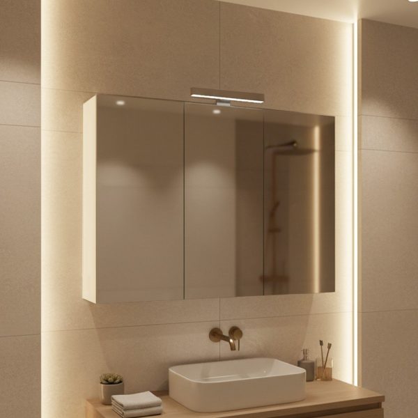 Specchiera Bagno Contenitore Favignana con struttura bianca e ante a specchio
