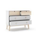 Cassettiera Estefania in legno con 2 cassetti bianchi e 2 cassettini pino - immagine 6