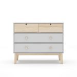 Cassettiera Estefania in legno con 2 cassetti bianchi e 2 cassettini pino - immagine 7
