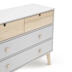 Cassettiera Estefania in legno con 2 cassetti bianchi e 2 cassettini pino - immagine 9