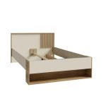 Letto una piazza e mezza Neutra 120x200 cm. con cassetto e 2 vani a giorno colore rovere e cashmere - immagine 6