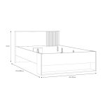 Letto una piazza e mezza Neutra 120x200 cm. con cassetto e 2 vani a giorno colore rovere e cashmere - immagine 7