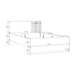 Letto una piazza e mezza Neutra 120x200 cm. con cassetto e 2 vani a giorno colore rovere e cashmere - immagine 8