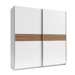 Armadio Metropol 2 ante scorrevoli 200 cm. colore bianco con inserti rovere - immagine 2