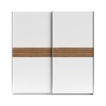 Armadio Metropol 2 ante scorrevoli 200 cm. colore bianco con inserti rovere - immagine 3