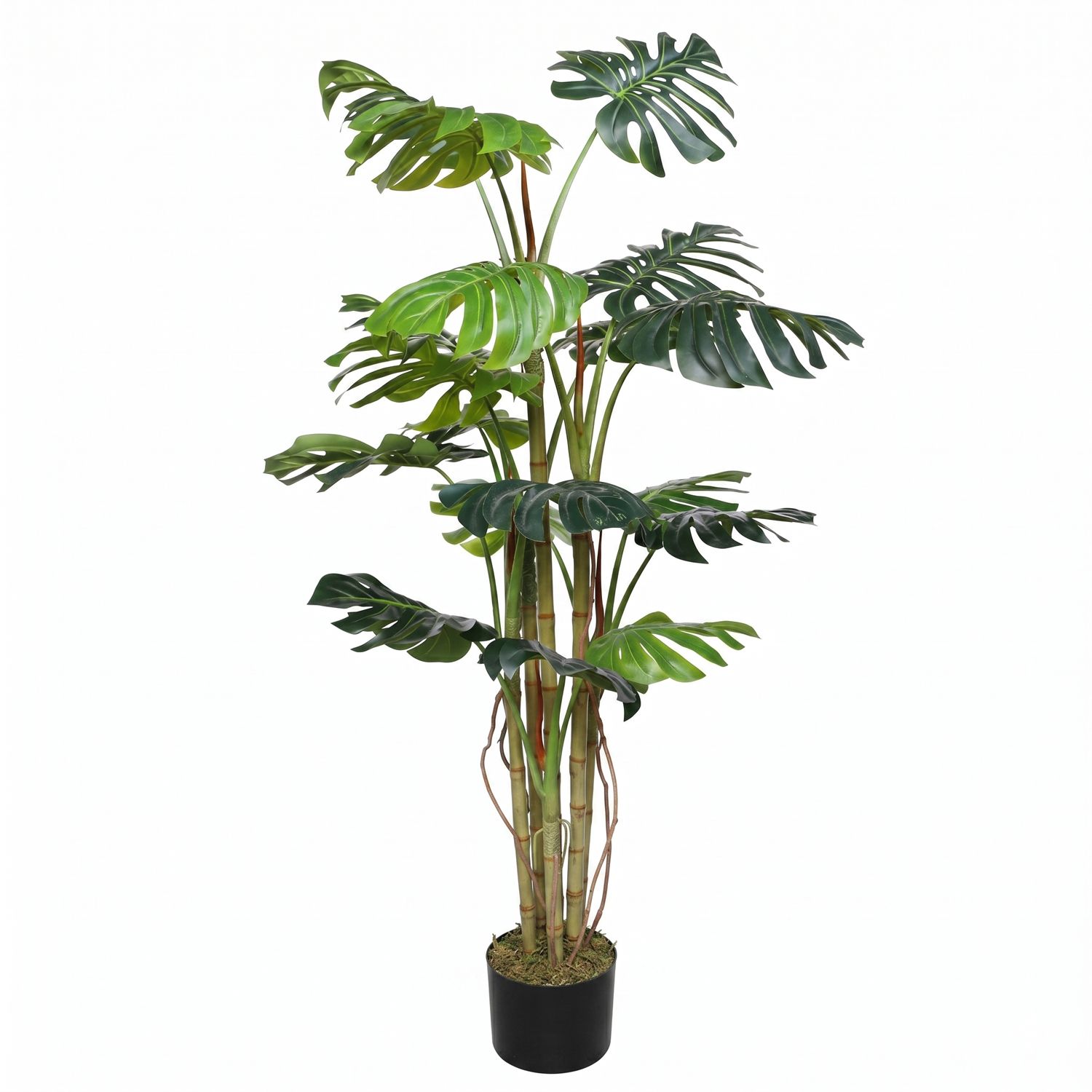 PIANTA DI MONSTERA ARTIFICIALE 190 CM 6 FUSTI 18 FOGLIE REALISTICHE