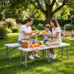 Panca Pieghevole Coco per Esterno Giardino Richiudibile a Valigetta (Bianca) - immagine 6