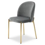 SEDIA CHIARA IN VELLUTO CON GAMBE ORO - immagine 3