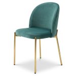 SEDIA CHIARA IN VELLUTO CON GAMBE ORO - immagine 2