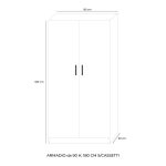 Armadio 180x60x90 2 ante noce antico - immagine 4