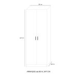 Armadio 247x58x90 due ante olmo - immagine 4