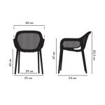 Poltrona design Atra grigio bianco set 4 pezzi - immagine 4