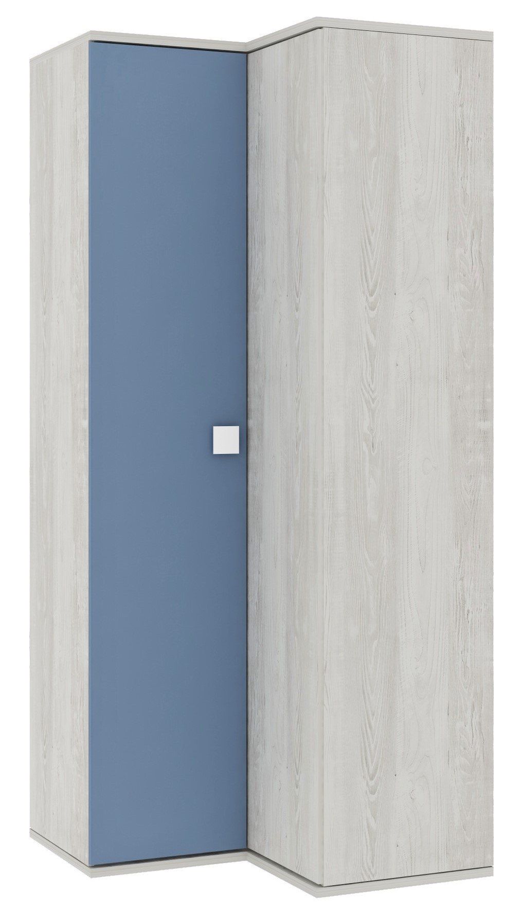 47791.jpg Armadio 98x96x223h angolare bianco consumato celeste - immagine 1