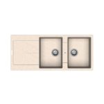 Enigma D200 lavello 2 vasche e gocciolatoio avena - immagine 2