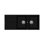 Enigma D200 lavello 2 vasche e gocciolatoio nero - immagine 2
