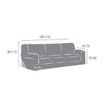 Copridivano Troya elastico 3 posti grigio 180/210 - immagine 2