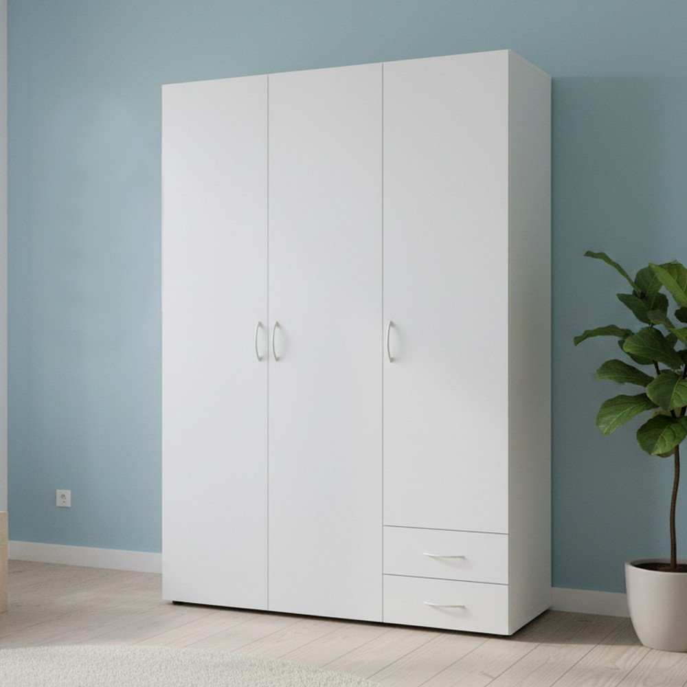 49985.jpg Armadio 3 ante 2 cassetti Seba 3 colore bianco - immagine 1