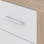 Cassettiera comò Sara 4 cassetti con struttura rovere e frontali bianco - immagine 5