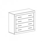 Cassettiera comò Sara 4 cassetti con struttura rovere e frontali bianco - immagine 7