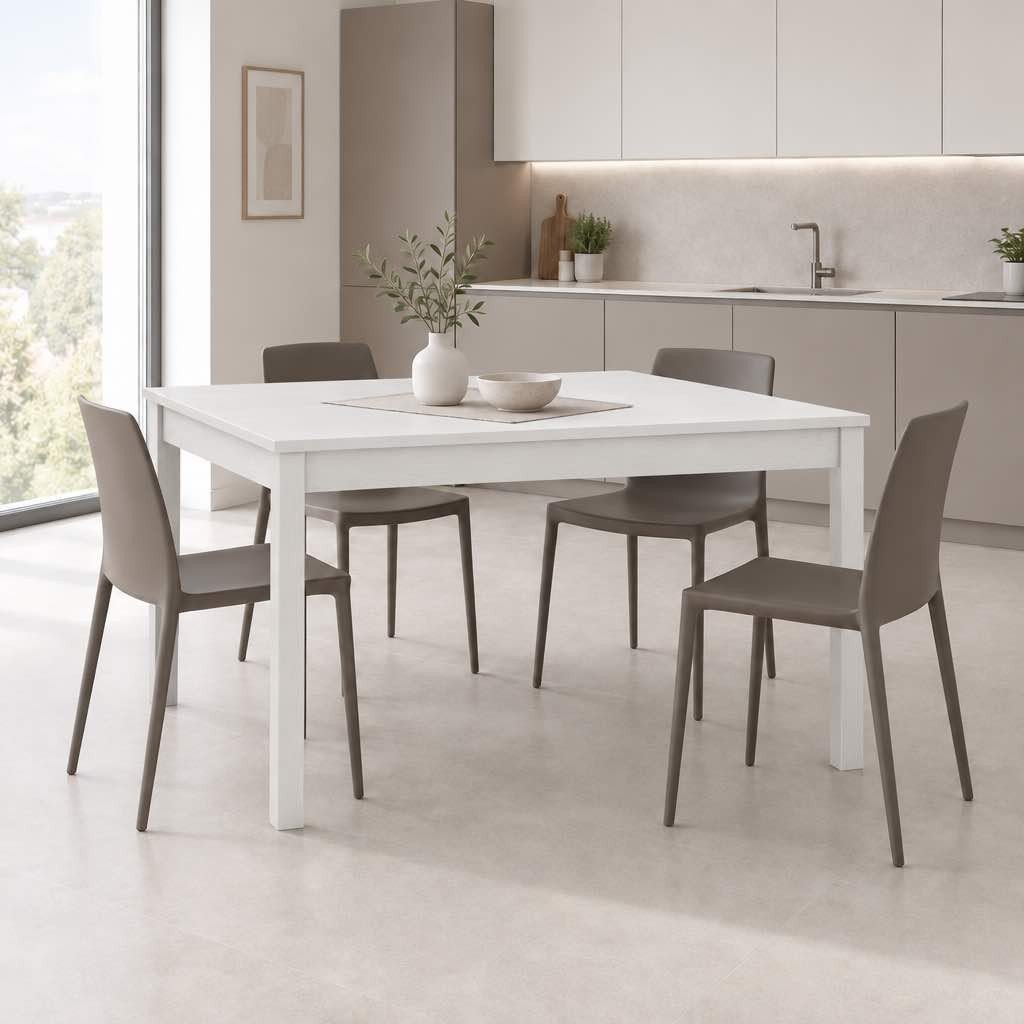 51866.jpg Tavolo allungabile FIRENZE 120x80 bianco frassinato - immagine 1
