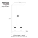 Armadio 210 due ante e due cassetti olmo - immagine 5
