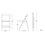Sedia pieghevole Penelope in legno blu set 4 pezzi - immagine 2
