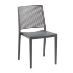 Sedia Grid polipropilene grigio set 4 pezzi
