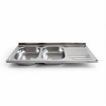 Lavello appoggio 50 series 120x50 cm 2 vasche SA127 destro