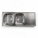 Lavello appoggio 50 series 120x50 cm 2 vasche SA127 destro - immagine 2