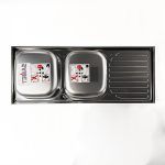 Lavello appoggio 50 series 120x50 cm 2 vasche SA127 destro - immagine 7