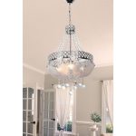 Lampada da soffitto Sare MDL3550 argento vetro decorato e pietre effetto cristallo - immagine 4