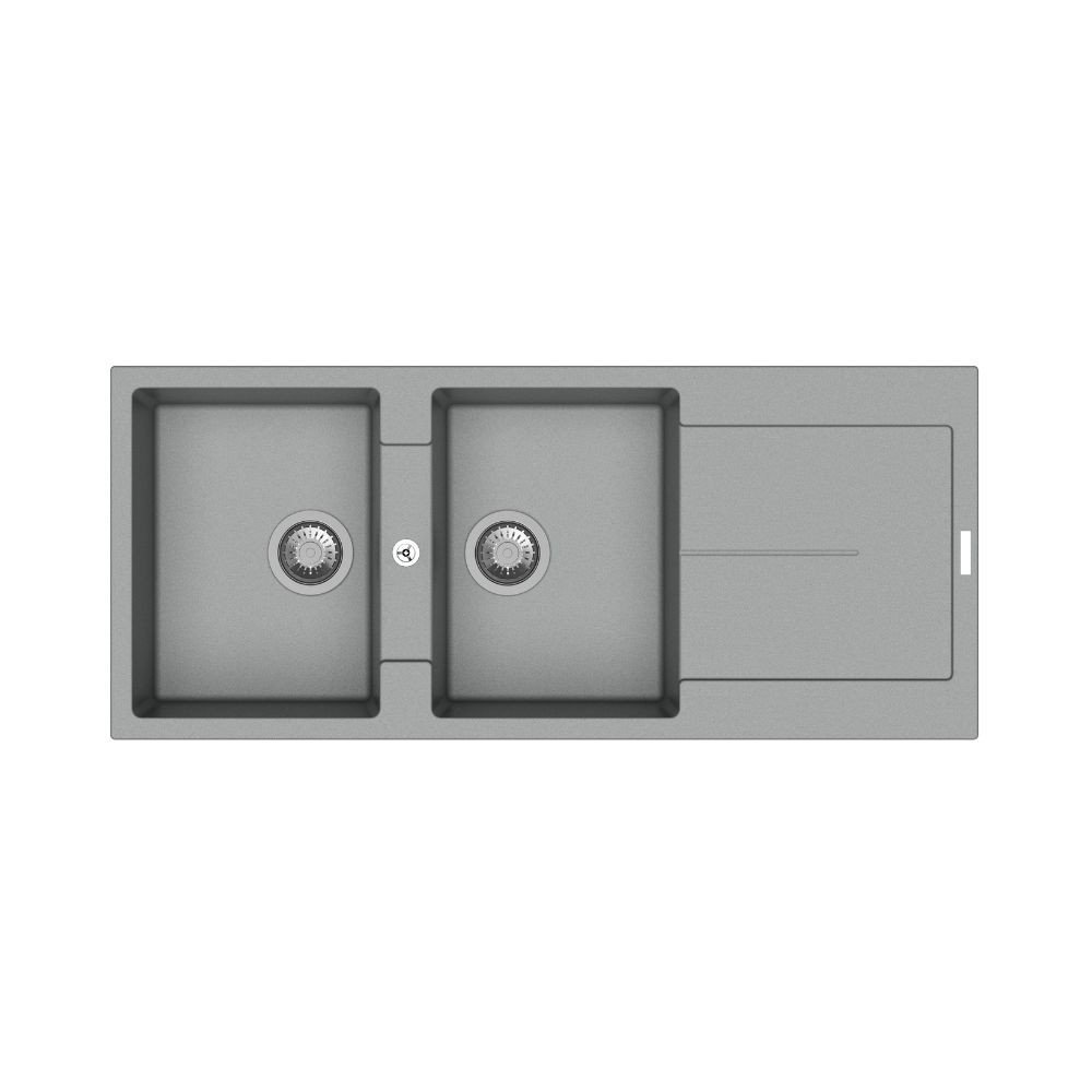 54067.jpg Enigma D200 lavello 2 vasche e gocciolatoio croma - immagine 1