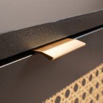 Comodino Vienna61A 2 cassetti nero con frontali effetto vimini - immagine 3