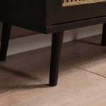 Comodino Vienna61A 2 cassetti nero con frontali effetto vimini - immagine 5