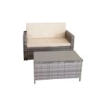 Salotto da giardino WRS066G rattan grigio WRS066G - immagine 3
