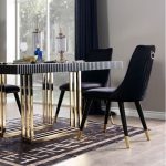 Sedia da pranzo Akustik Simphony velluto nero set 2 pezzi - immagine 3