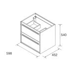 Mobile bagno sospeso Ador60 rovere ostippo con lavabo 2 cassetti 60x45x54h - immagine 4