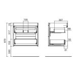 Mobile bagno sospeso Ador60 rovere ostippo con lavabo 2 cassetti 60x45x54h - immagine 5