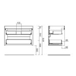 Mobile bagno sospeso Claros80 grigio opaco con lavabo 2 cassetti 80x45x56h - immagine 4