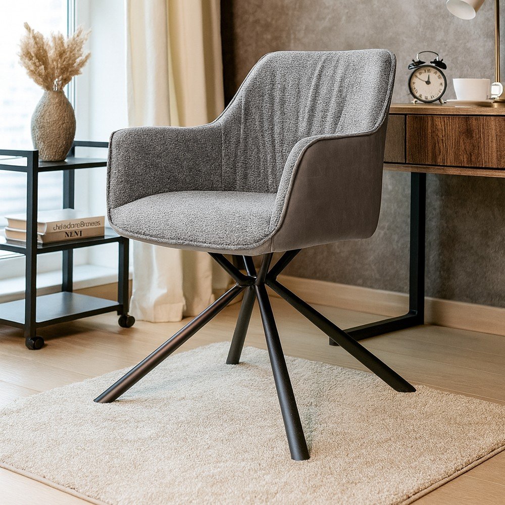 55252.jpg Sedia Aseat seduta colore grigio con retro colore tortora set 2 pezzi - immagine 1