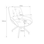 Sedia da pranzo Agora colore grigio con schienale in ecopelle grigio scuro e gambe nere con base fissa set 2 pezzi - immagine 6